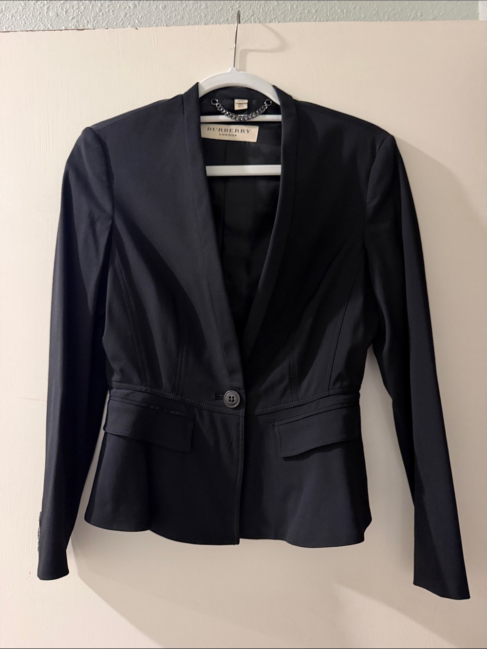 Burberry Black Fitted Single-Button Blazer